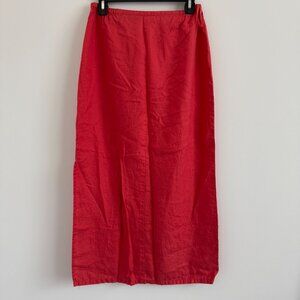 Parisian Signature Women 100% Linen Midi Side Slit Skirt Size 6